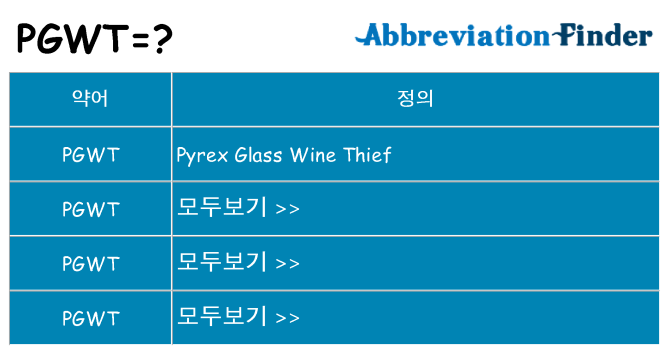 pgwt 대 한 무엇을 서가