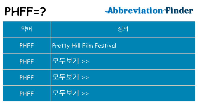 phff 대 한 무엇을 서가