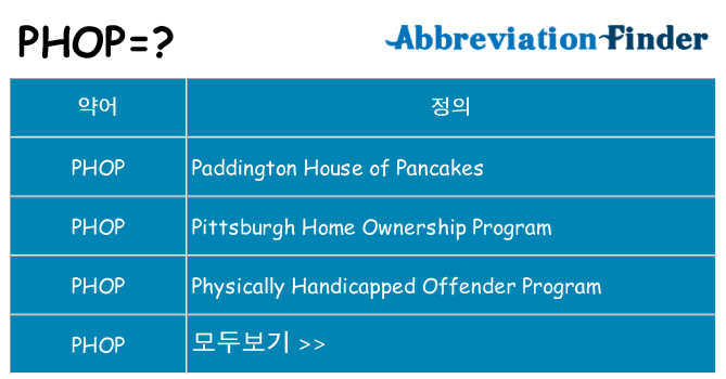 phop 대 한 무엇을 서가