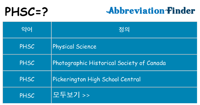 phsc 대 한 무엇을 서가