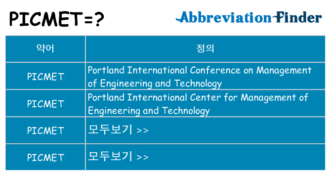 picmet 대 한 무엇을 서가