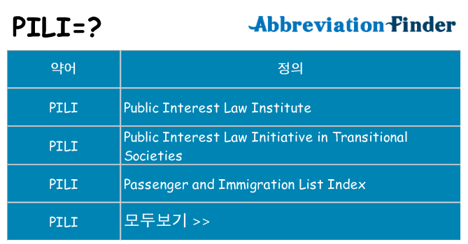 pili 대 한 무엇을 서가