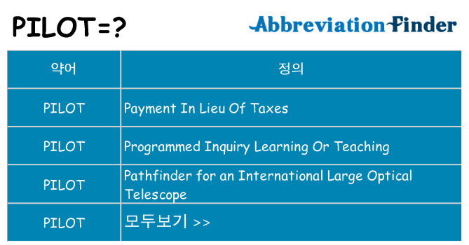pilot 대 한 무엇을 서가