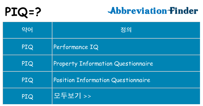 piq 대 한 무엇을 서가