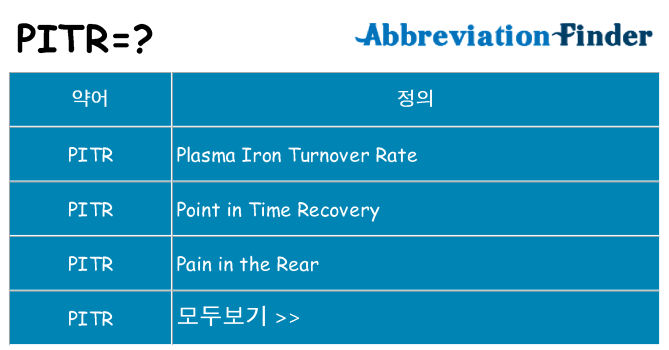 pitr 대 한 무엇을 서가