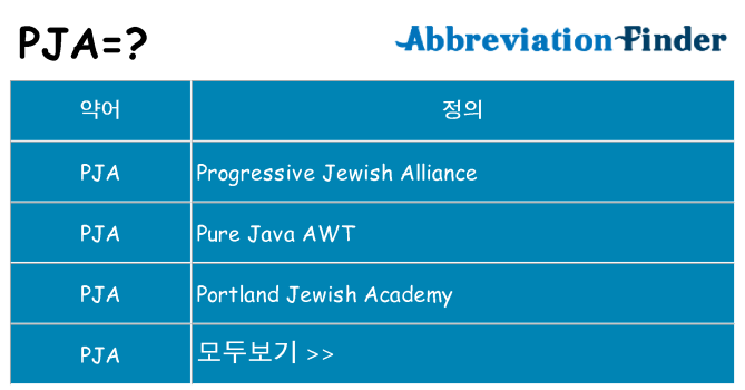 pja 대 한 무엇을 서가