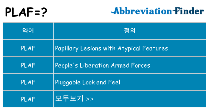 plaf 대 한 무엇을 서가