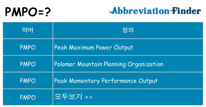pmpo 대 한 무엇을 서가