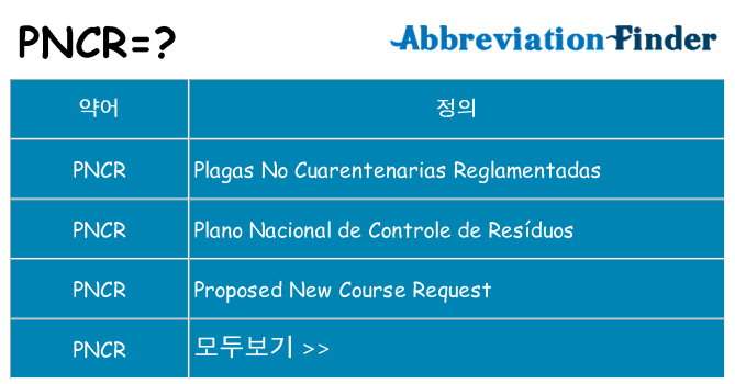 pncr 대 한 무엇을 서가