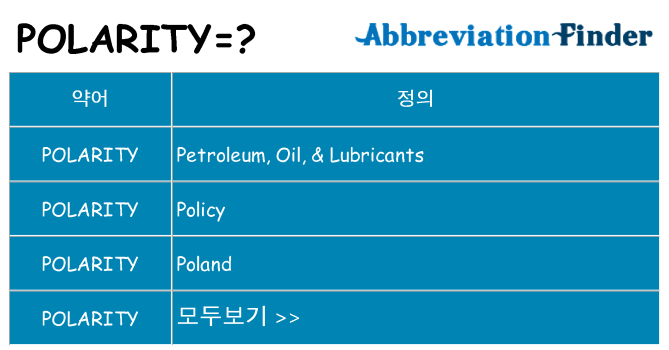 polarity 대 한 무엇을 서가
