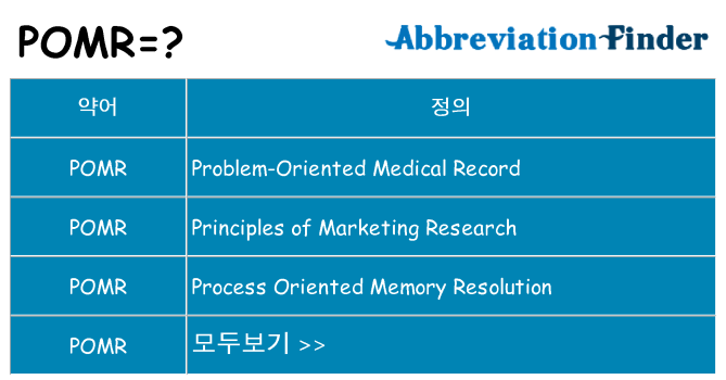 pomr 대 한 무엇을 서가