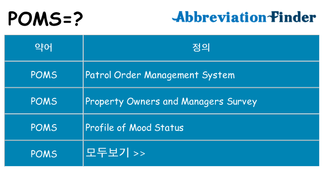 poms 대 한 무엇을 서가