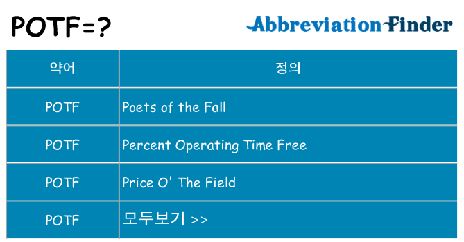 potf 대 한 무엇을 서가