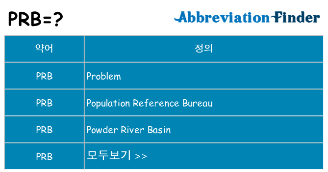prb 대 한 무엇을 서가
