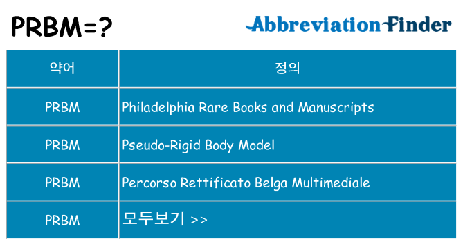 prbm 대 한 무엇을 서가