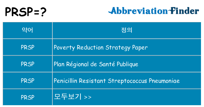 prsp 대 한 무엇을 서가