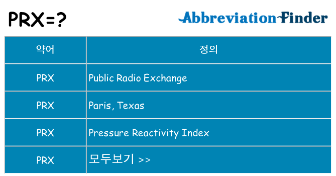 prx 대 한 무엇을 서가