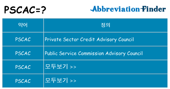 pscac 대 한 무엇을 서가