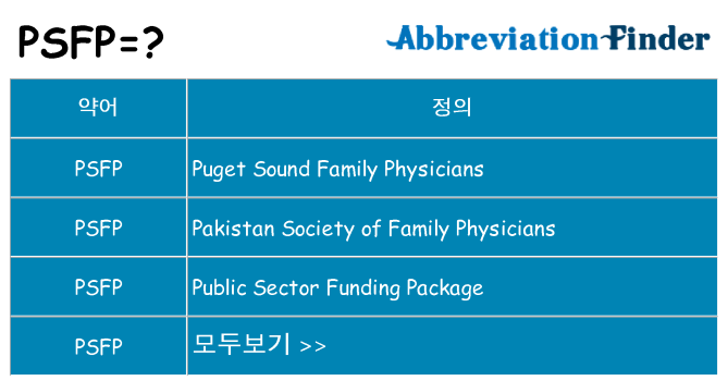 psfp 대 한 무엇을 서가