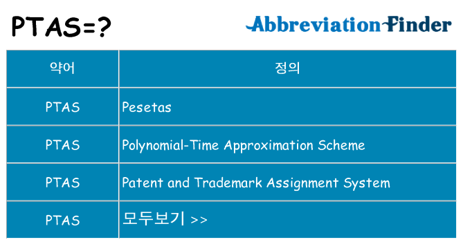ptas 대 한 무엇을 서가