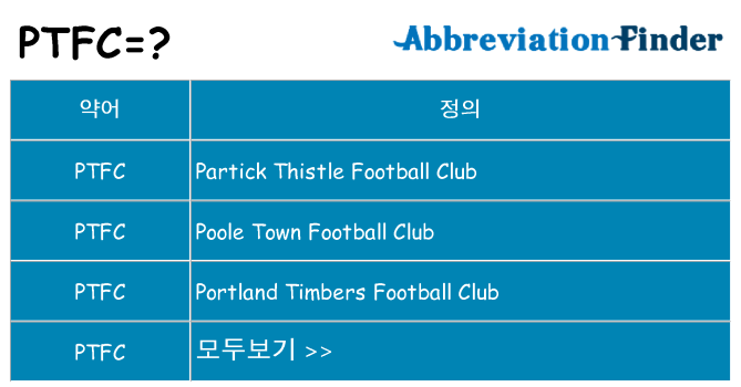 ptfc 대 한 무엇을 서가