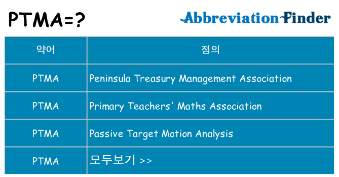 ptma 대 한 무엇을 서가