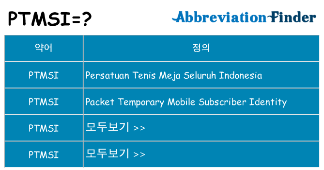 ptmsi 대 한 무엇을 서가