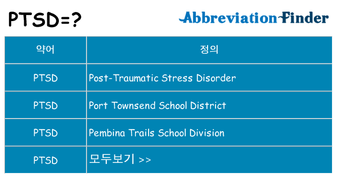 ptsd 대 한 무엇을 서가