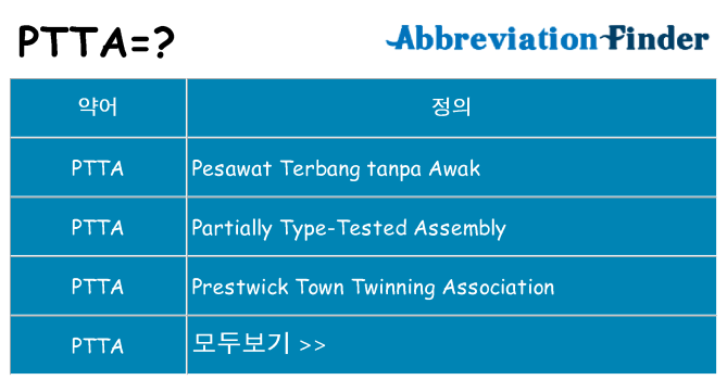 ptta 대 한 무엇을 서가