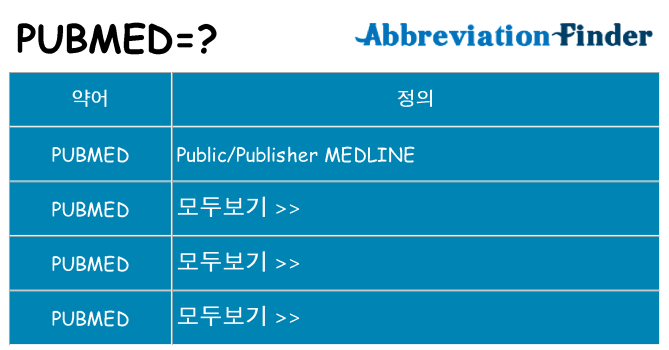 pubmed 대 한 무엇을 서가