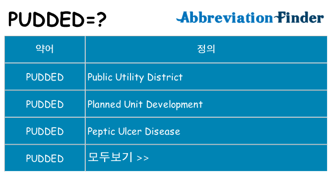 pudded 대 한 무엇을 서가