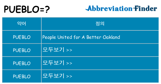 pueblo 대 한 무엇을 서가
