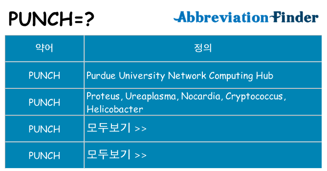 punch 대 한 무엇을 서가