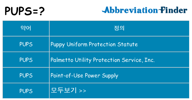 pups 대 한 무엇을 서가