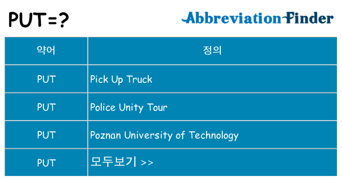 put 대 한 무엇을 서가