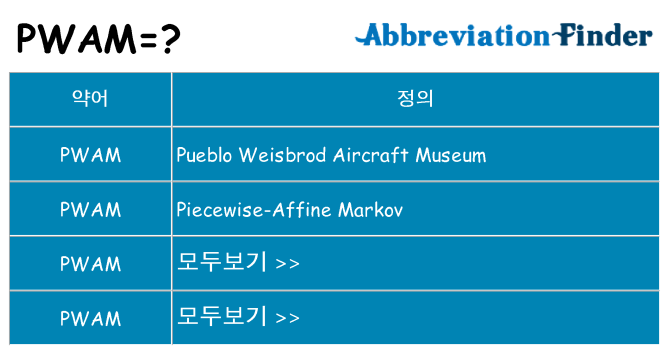 pwam 대 한 무엇을 서가
