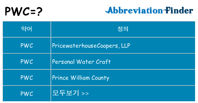 pwc 대 한 무엇을 서가