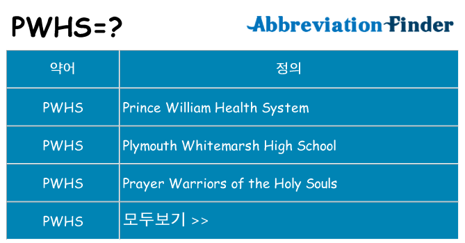 pwhs 대 한 무엇을 서가
