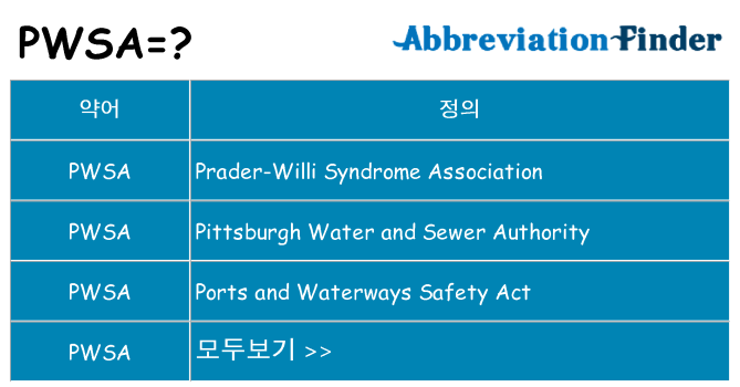 pwsa 대 한 무엇을 서가