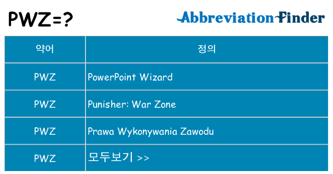 pwz 대 한 무엇을 서가