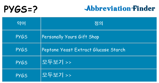 pygs 대 한 무엇을 서가