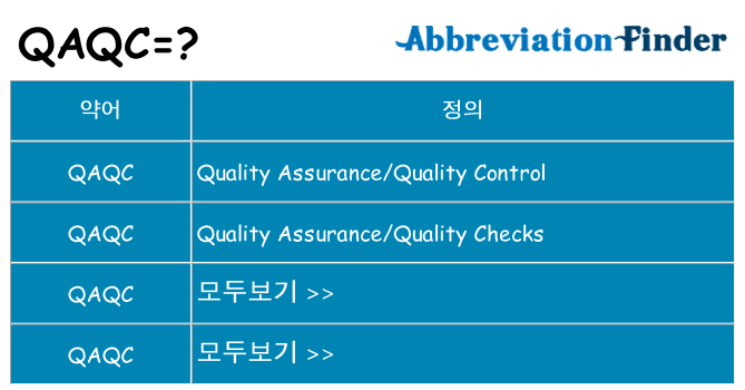 qaqc 대 한 무엇을 서가