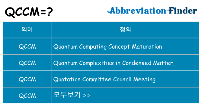 qccm 대 한 무엇을 서가