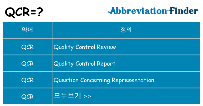 qcr 대 한 무엇을 서가