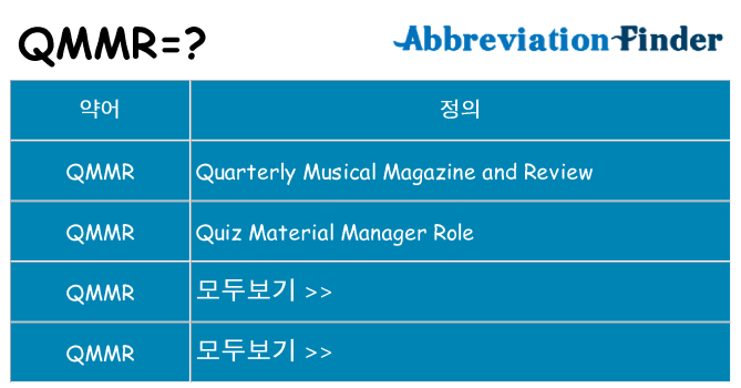 qmmr 대 한 무엇을 서가