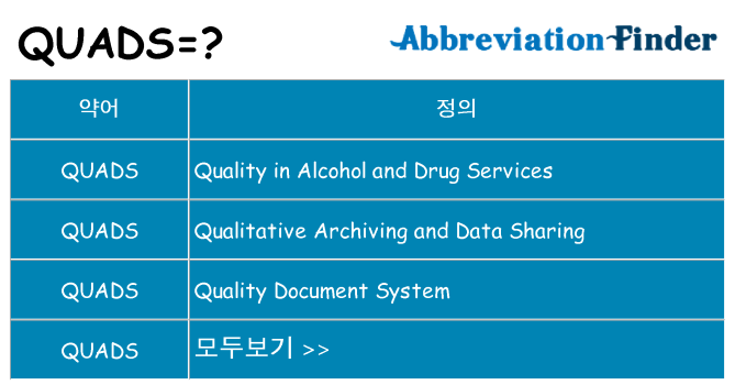quads 대 한 무엇을 서가