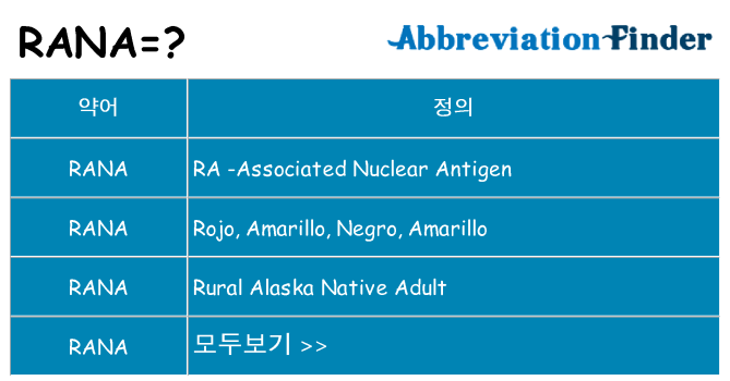 rana 대 한 무엇을 서가
