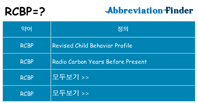 rcbp 대 한 무엇을 서가