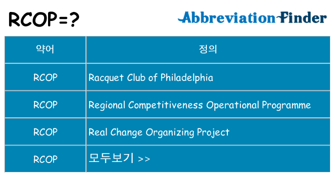 rcop 대 한 무엇을 서가
