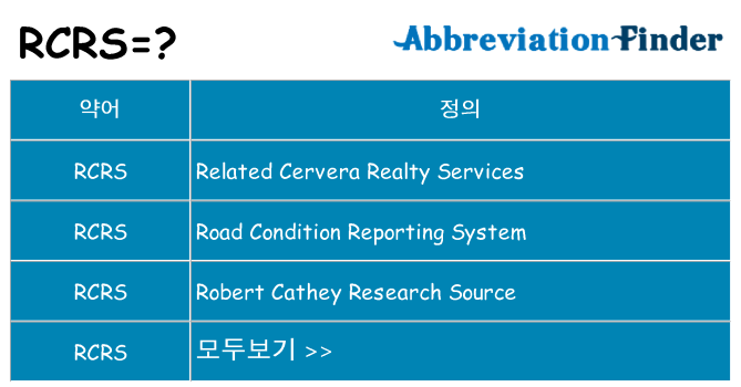 rcrs 대 한 무엇을 서가